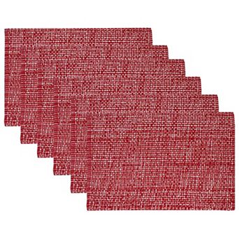Sweet Home Collection Two Tone Cotton Woven 13x19 Placemat Sets 6 Pack
