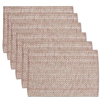 Sweet Home Collection Two Tone Cotton Woven 13x19 Placemat Sets 6 Pack