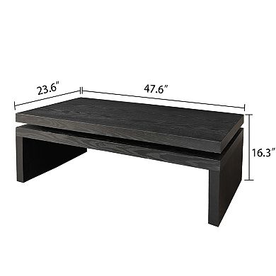 GOODSILO Modern Floating Top Wood Coffee Table with Sleek Design for Living Room Spaces