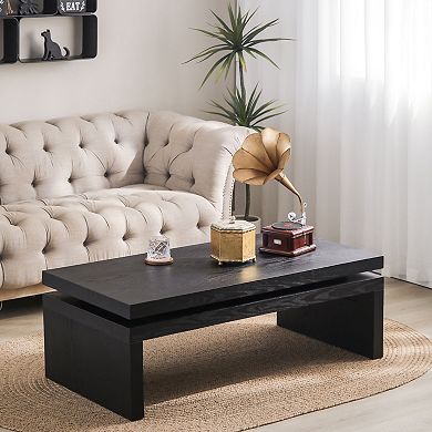 GOODSILO Modern Floating Top Wood Coffee Table with Sleek Design for Living Room Spaces
