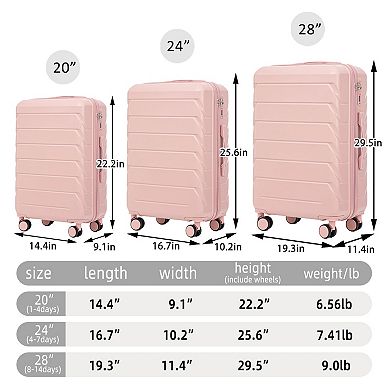 ELEMENT ACE ABS Spinner Wheel Luggage Set with Combination Lock