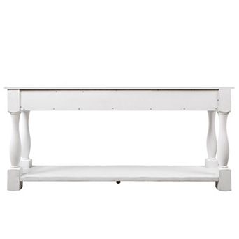 GOODSILO 63-Inch Wooden Console Table with 3 Drawers & Bottom Shelf for Entryway