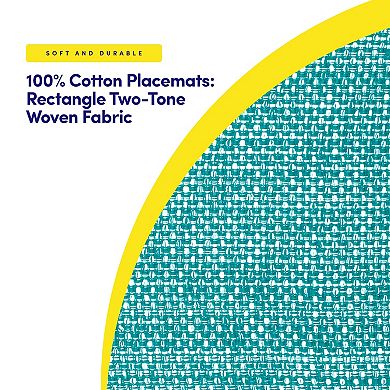 Sweet Home Collection Two Tone Cotton Woven 13x19 Placemat Sets 4 Pack