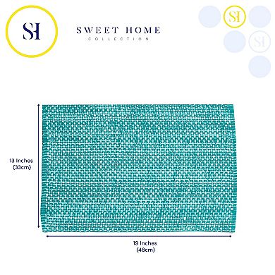Sweet Home Collection Two Tone Cotton Woven 13x19 Placemat Sets 4 Pack