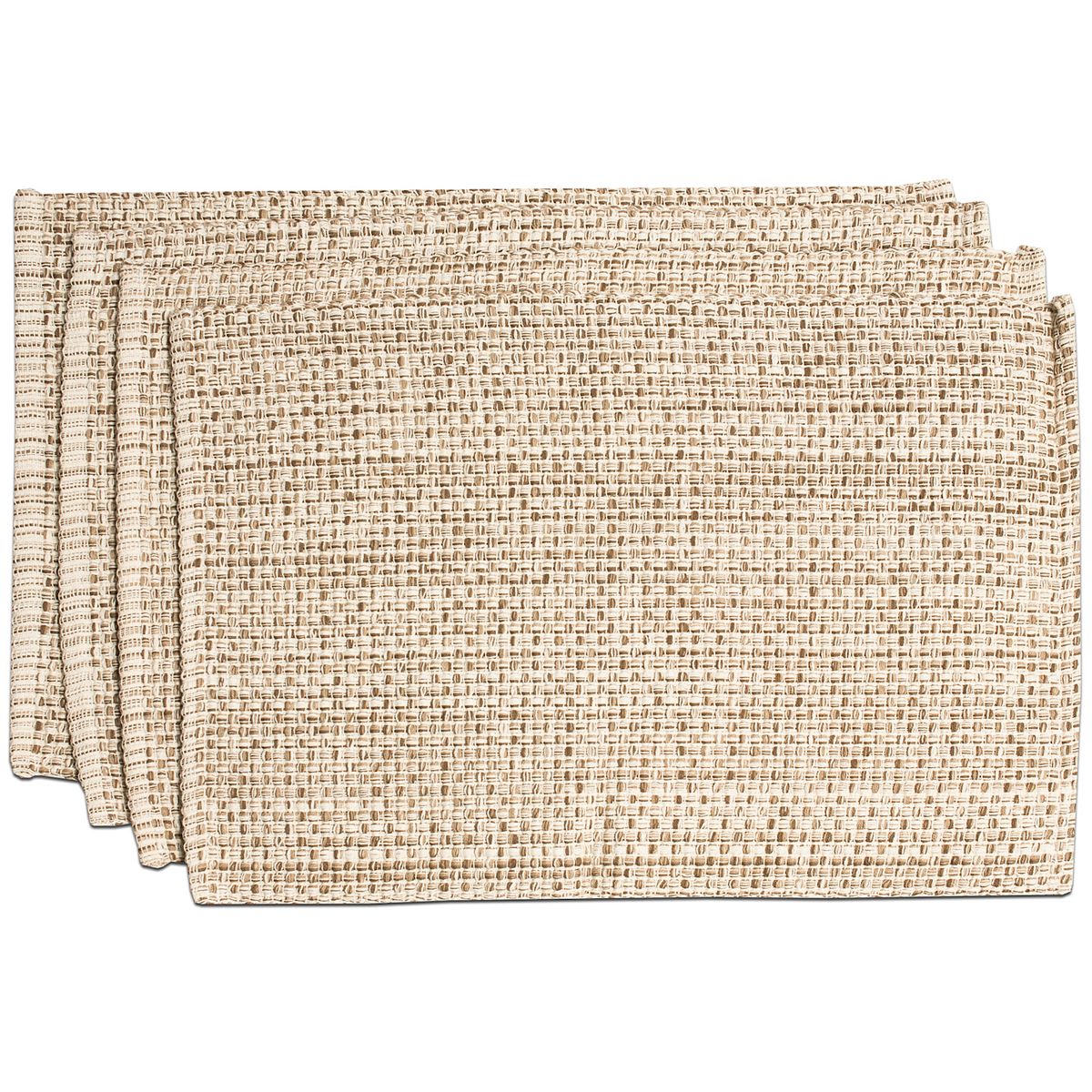 Sweet Home Collection Two Tone Cotton Woven 13x19 Placemat Sets 4 Pack - Eggshell