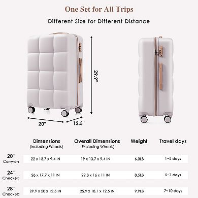 ELEMENT ACE 3-Piece ABS Hard Shell Spinner Luggage Set with Cup Holder and Airline Compliance