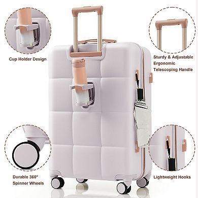 ELEMENT ACE 3-Piece ABS Hard Shell Spinner Luggage Set with Cup Holder and Airline Compliance