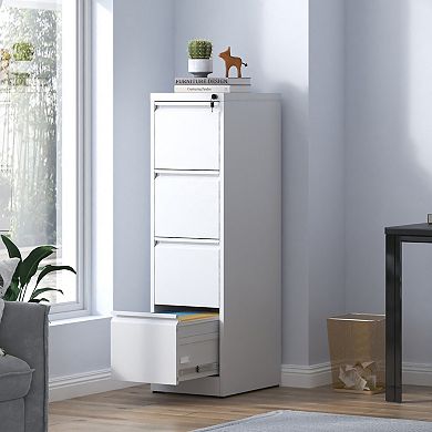 GOODSILO Four-Drawer Vertical Metal Filing Cabinet with Locking Mechanism for Office Documents