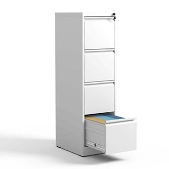 GOODSILO Four-Drawer Vertical Metal Filing Cabinet with Locking Mechanism for Office Documents