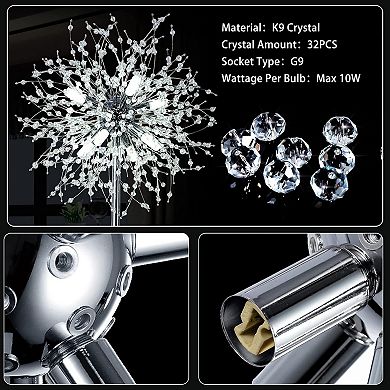 ELEMENT ACE 69-Inch Modern Crystal Floor Lamp with Firework Design for Home