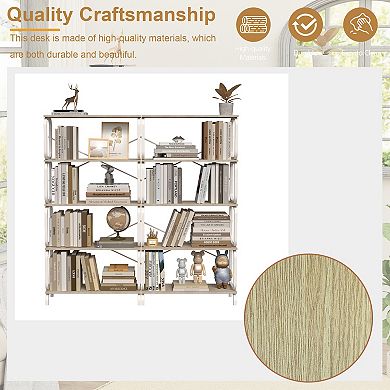 Whisen Industrial Style 5 Tier Bookshelf with Metal Frame