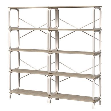 Whisen Industrial Style 5 Tier Bookshelf with Metal Frame