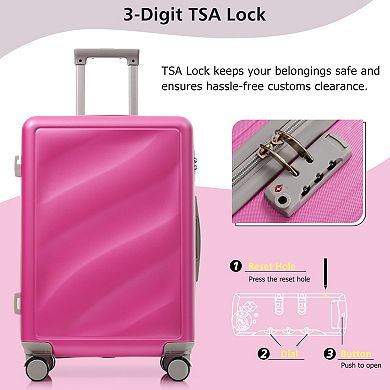 ELEMENT ACE 3-Piece Lightweight ABS Spinner Wheel Luggage Set with TSA Lock for Travel