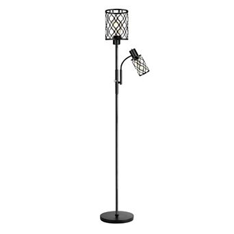 ELEMENT ACE Farmhouse Adjustable Dual Light Floor Lamp with Industrial Design for Living Spaces