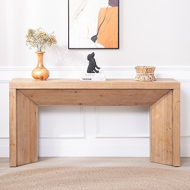 GOODSILO Modern Rustic Console Table Engineered Wood Entryway Sofa Table Slim Profile Design