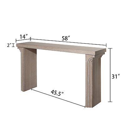 GOODSILO Modern Minimalist Wooden Console Table with Curved Legs for Entryway and Living Room