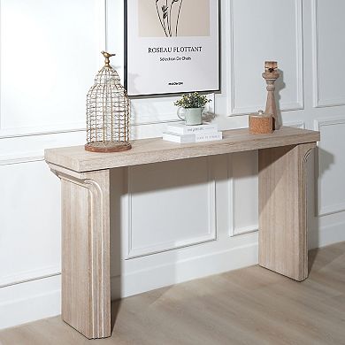 GOODSILO Modern Minimalist Wooden Console Table with Curved Legs for Entryway and Living Room