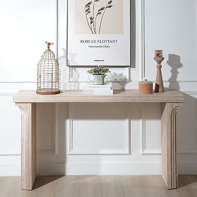 GOODSILO Modern Minimalist Wooden Console Table with Curved Legs for Entryway and Living Room