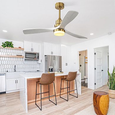 ELEMENT ACE 52" Modern Ceiling Fan with Dimmable LED Light & Remote Control for Indoor/Outdoor Use