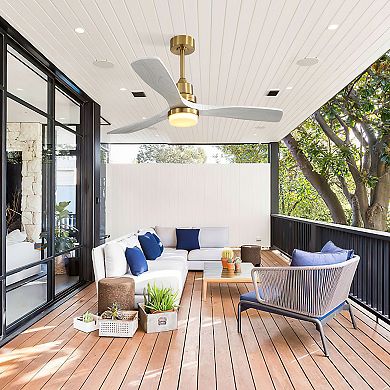 ELEMENT ACE 52" Modern Ceiling Fan with Dimmable LED Light & Remote Control for Indoor/Outdoor Use