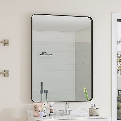 ELEMENT ACE Large Rectangular Wall Mirror with Metal Frame for Modern Home Décor and Functional Use