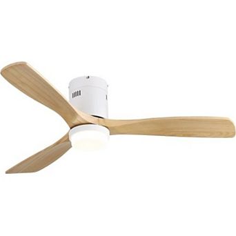 ELEMENT ACE 52 Inch Modern Flush Mount Ceiling Fan with Dimmable LED Light and Remote Control