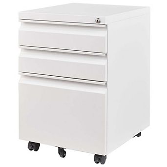 GOODSILO 3 Drawer Mobile File Cabinet with Lock for Home Office Organization
