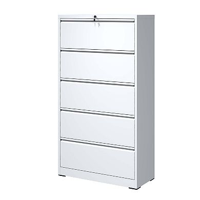 GOODSILO 5-Drawer Steel Lateral Filing Cabinet with Enhanced Locking System