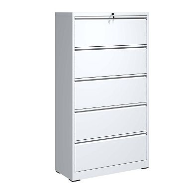 GOODSILO 5-Drawer Steel Lateral Filing Cabinet with Enhanced Locking System