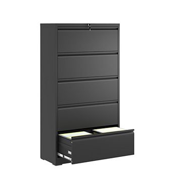 GOODSILO 5-Drawer Steel Lateral Filing Cabinet with Enhanced Locking System