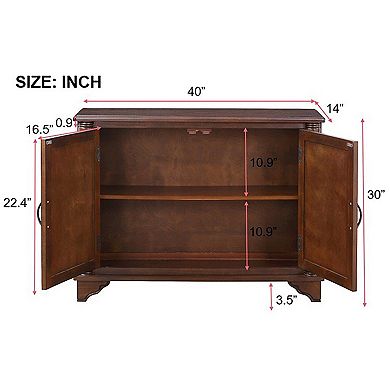 GOODSILO 40-Inch Retro Console Table with Adjustable Storage Shelf for Entryway and Living Room
