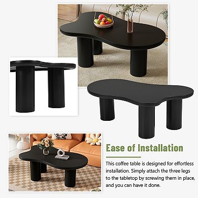 GOODSILO Modern Cloud Coffee Table with Thick Top and Sleek Legs for Contemporary Spaces