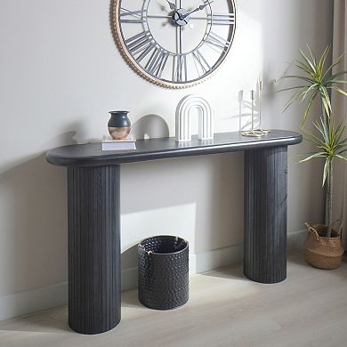 GOODSILO Modern Fluted Console Table with Ribbed Detailing, Slim Entryway Sofa Table