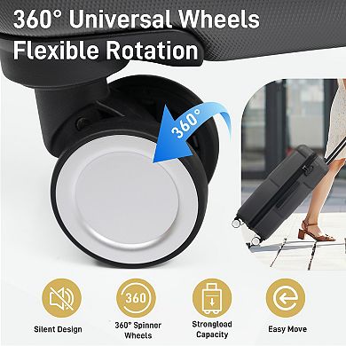 ELEMENT ACE 3 Piece Hardshell Luggage Set with Double Spinner Wheels and Combination Lock