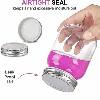 Glass Mason Jars Regular Mouth With Lids ( 4 PACK )