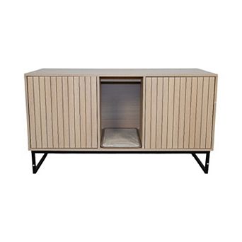 ELEMENT ACE Modern Wooden Cat House with Scratching Mat for Indoor Pet Furniture