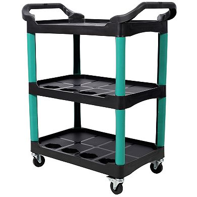 ELEMENT ACE Mobile Three-Tier Rolling Tool Storage Cart with Heavy-Duty Shelves