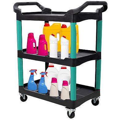 ELEMENT ACE Mobile Three-Tier Rolling Tool Storage Cart with Heavy-Duty Shelves