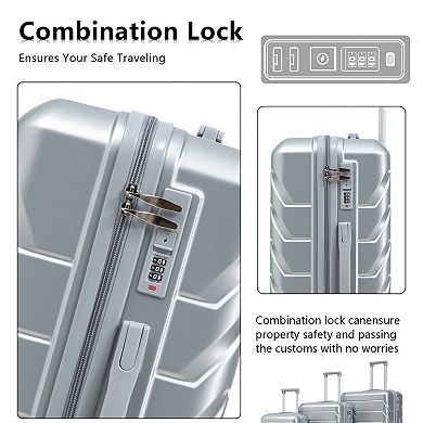 ELEMENT ACE 3-Piece ABS Spinner Wheel Luggage Set with Retractable Handle and Combination Lock