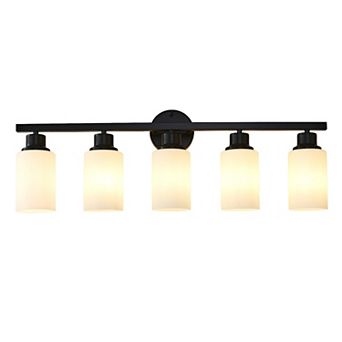 ELEMENT ACE Five-Light Modern Wall Sconce with White Glass Shades for Ambient Illumination