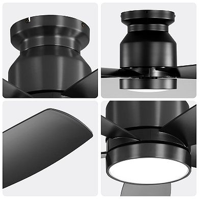 ELEMENT ACE 42 Inch Flush Mount Ceiling Fan with LED Light and Remote Control