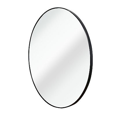 ELEMENT ACE 20 Inch Round Bathroom Mirror with Brushed Metal Frame for Modern Decor