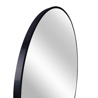 ELEMENT ACE 20 Inch Round Bathroom Mirror with Brushed Metal Frame for Modern Decor
