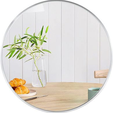 ELEMENT ACE 32 Inch Round Wall Mirror with Metal Frame for Modern Bathroom Decor