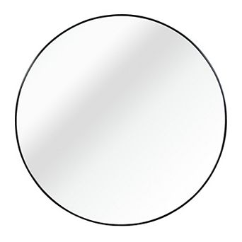 ELEMENT ACE 32 Inch Round Wall Mirror with Metal Frame for Modern Bathroom Decor