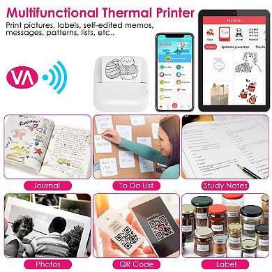 Portable Mini Wireless Thermal Printer for Stickers & Labels