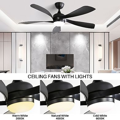 ELEMENT ACE 52" Modern Ceiling Fan with Dimmable LED Light & Remote Control for Year-Round Comfort