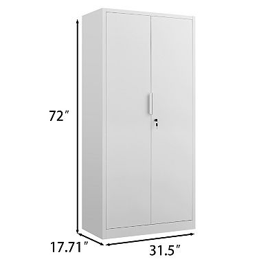 GOODSILO 72-Inch 2-Door File Storage Cabinet with Adjustable Shelves and Locking Mechanism