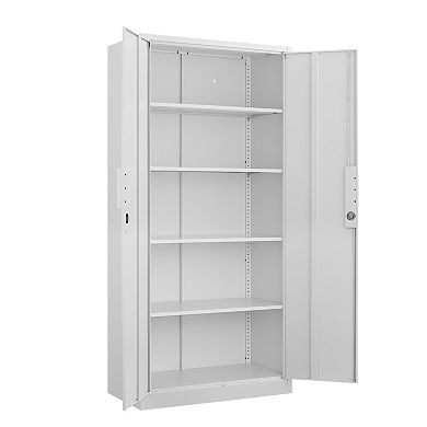 GOODSILO 72-Inch 2-Door File Storage Cabinet with Adjustable Shelves and Locking Mechanism