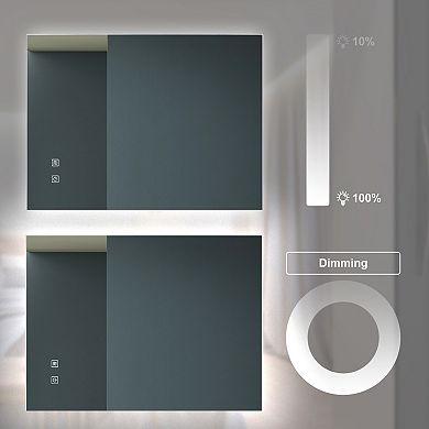 ELEMENT ACE 36x28 Inch LED Bathroom Vanity Mirror with Dimmable Touch Control & Anti-Fog